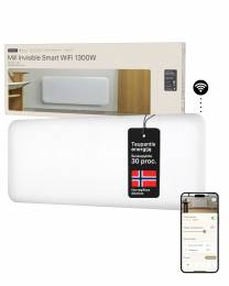 Plieninis panelinis šildytuvas Mill Invisible su WIFI, 1300W, baltas
