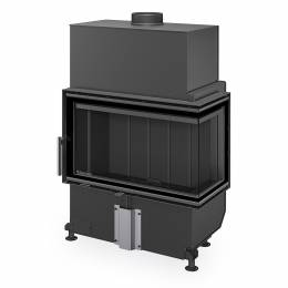 Židinio ugniakuras kampinis Romotop HR4SX26 70.44.33 dviejų dalių dešinės pusės stiklu 44 cm ir atv. Durimis,  juoda pak