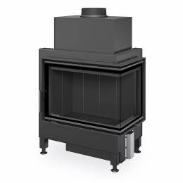 Židinio ugniakuras kampinis HR4SG21 65.51.40 dviejų dalių dešinės pusės stiklu 51cm, juoda pakura IGN