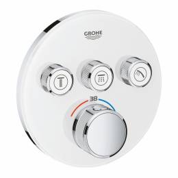 Virštinkinė termostatinio maišytuvo dalis Grohe Grohtherm SmartControl, 3 valdikliai, baltas