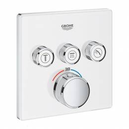 Virštinkinė termostatinio maišytuvo dalis Grohtherm SmartControl, 3 valdikliai, baltas