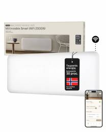 Plieninis panelinis šildytuvas Mill Invisible su WIFI, 2000W, baltas
